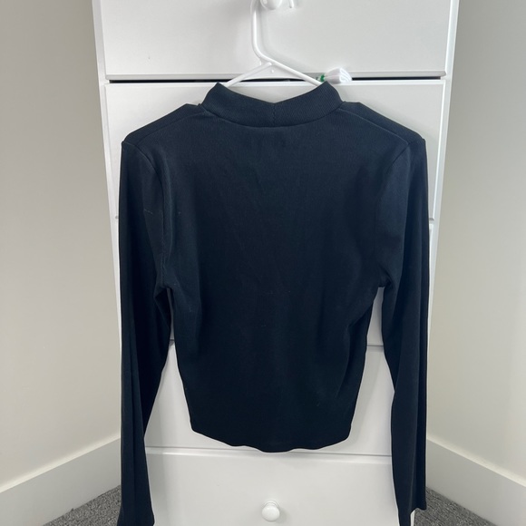 Abercrombie & Fitch Mock Neck Black Shirt Long Sleeve Size L - Picture 2 of 2